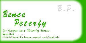 bence peterfy business card