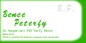 bence peterfy business card